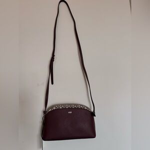 DKNY Maroon and Beige Crossbody Bag